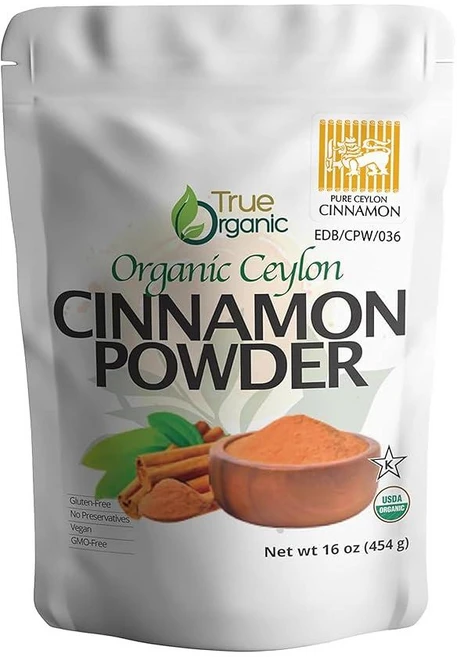 True Organic Pure 실론 시나몬 파우더 453.6g(1파운드) 프리미엄 등급 글루텐 프리 USDA 및 코셔 인증 유기농 그라운드 시나몬 파우더 GMO 프, True Organic Pure 실론 시나몬 파우더, - 쿠팡