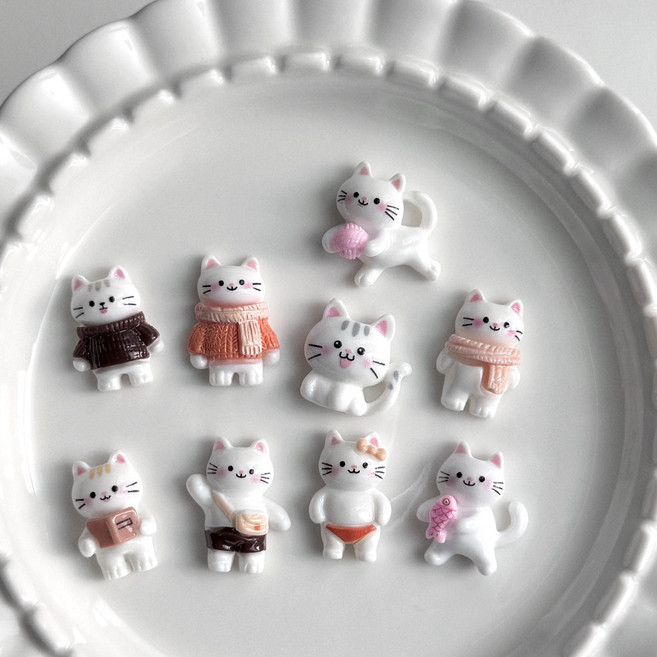 사계절 반려묘 고양이 미니 마그넷 9종 세트 현관 냉장고 자석 인테리어, one color