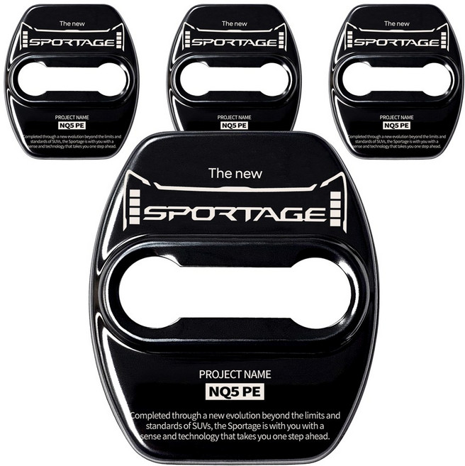 인티어 스포티지 NQ5 페이스리프트 도어스트라이커 커버 튜닝 용품 악세사리, 블랙 크롬/4P 1세트