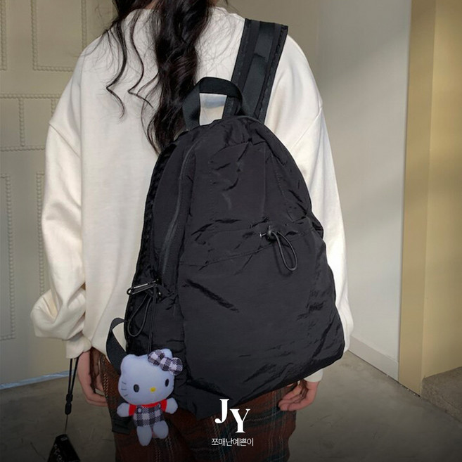 쪼예 데일리 경량 방수 나일론 스트링 포켓 백팩 가방