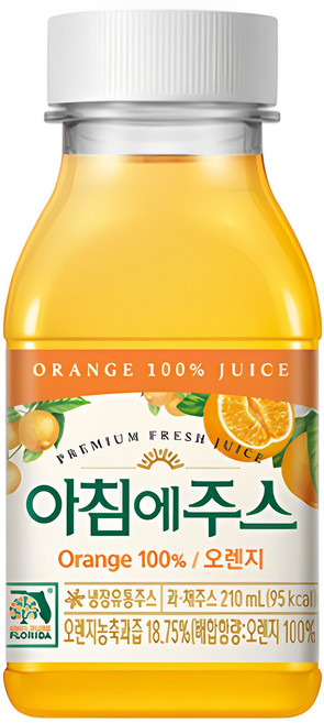 서울우유 아침에주스 오렌지 210ml(아이스박스포장), 20개, 210ml