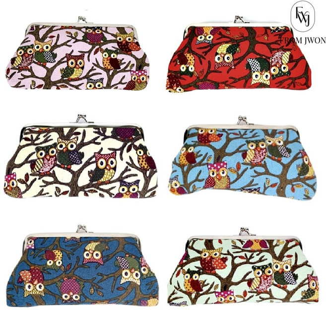 똑딱이 파우치 부엉이 클러치백 손 가방 케이스 복 주머니 할머니 여자 사은품 답례품