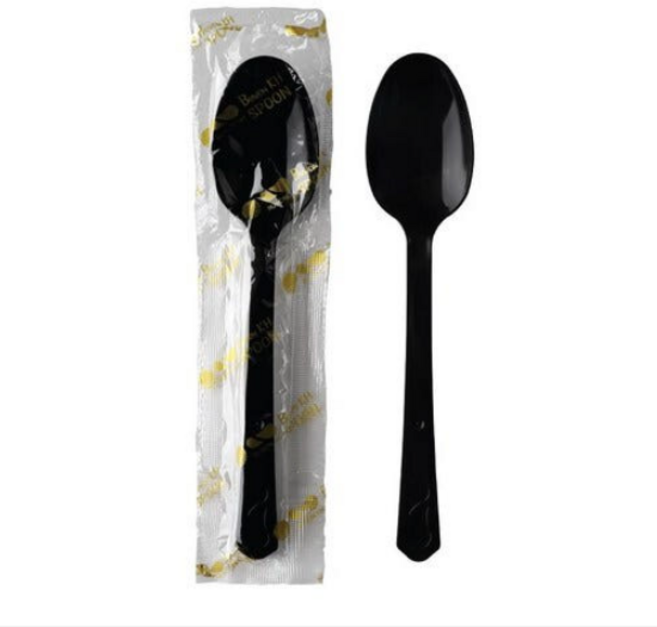 일회용 숟가락 검정, 500개입, 1개