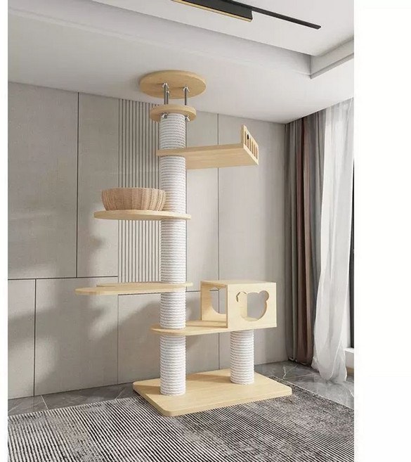 대형 노묘 캣타워 스크래쳐 등반 놀이터 기둥 캣폴, 1개, E. 프리미엄 패키지 6 주문 시 객실 가격을 꼭 확인