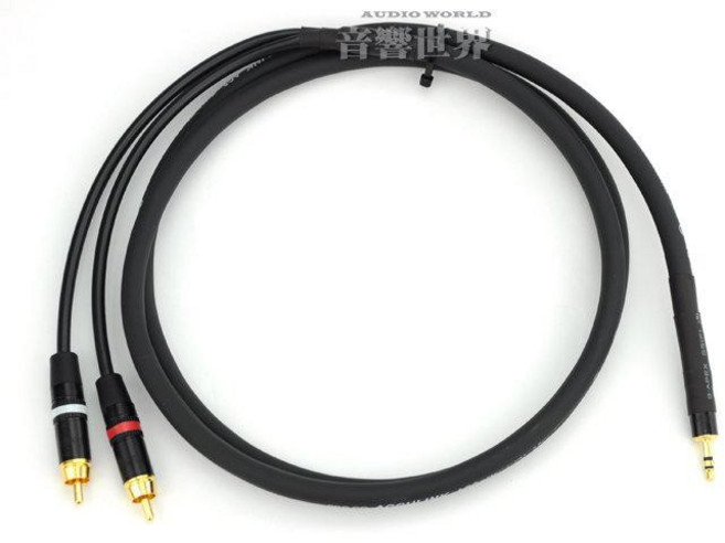 Canare MR202-2AT 雙軌線 3.5mm 立體直頭轉 Rean RCA 鍍金 1.5米 AV線, 1個, 開岔75cm