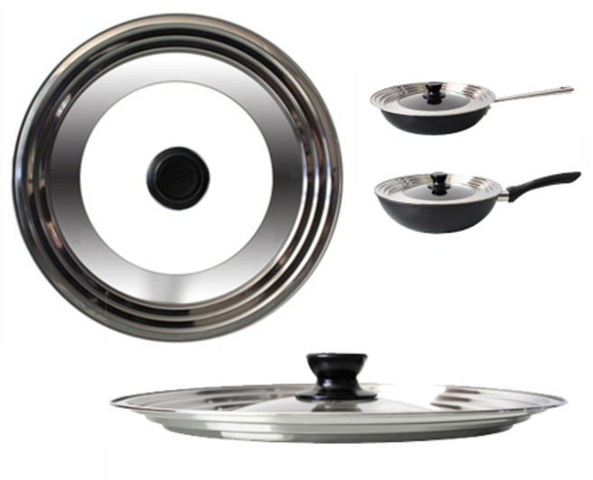 러브송 다용도 스텐 멀티커버 스텐 만능 냄비후라이팬 뚜껑 덮개 중(24~28) 대(28~32) 커버, 1개, 24cm