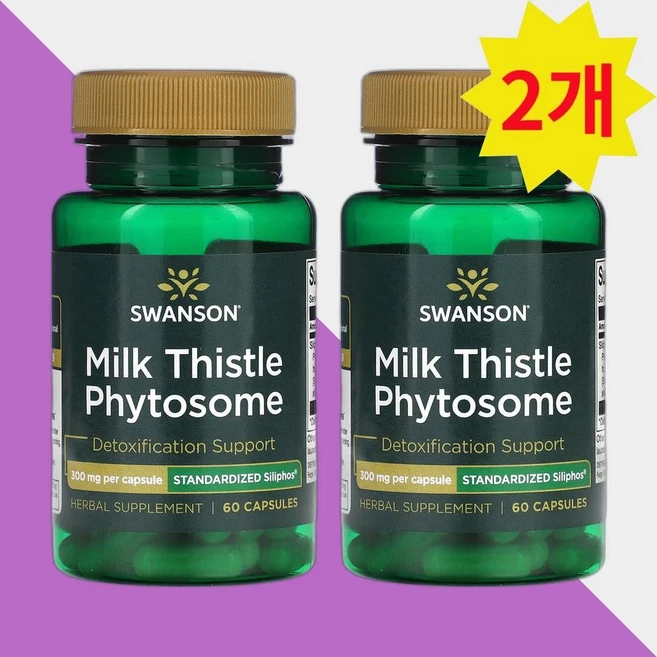 Swanson 밀크시슬 추출 파이토솜 300mg, 60정, 2개 - 쿠팡