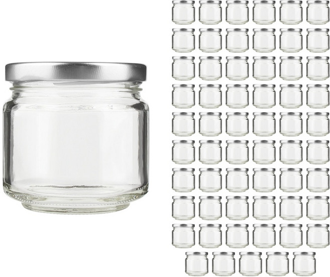 공병상회 DA젓갈200 유리병 + 러그캡/실버, 60개, 160ml
