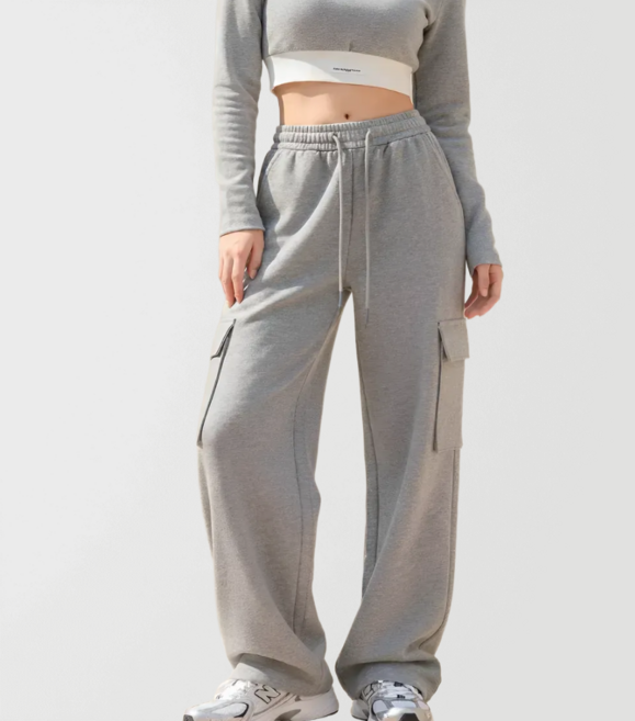 바이제제 여성 트레이닝바지 조거 카고팬츠 와이드 츄리닝