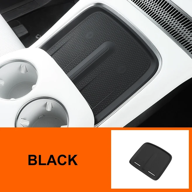 자동차 실리콘 충전 패드 미끄럼 방지 매트 Xpeng X9 2024 용 방진 무선 보호 커버 인테리어 액세서리, 03 Black