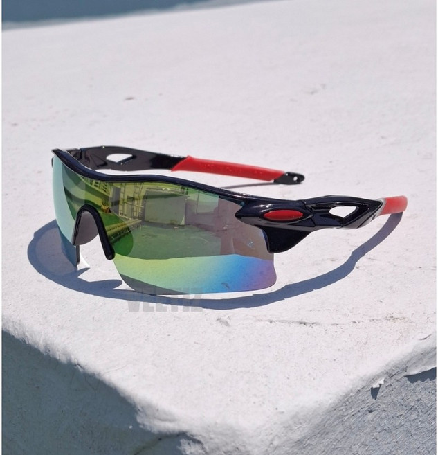 VEETIZ 스포츠 선글라스 고글 남성 여성 자전거 등산 라이딩 골프 UV400 + 파우치, 골드(케이스포함), 1개