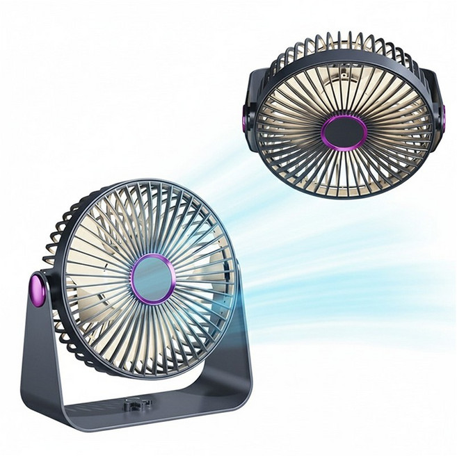 탁상용 선풍기 무소음 벽걸이 선풍기, 블랙, 7000mah