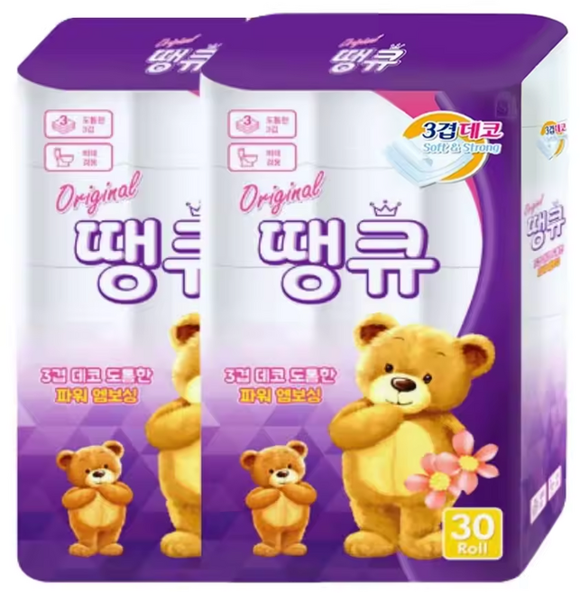 1+1 두루마리 휴지 3겹 30롤, 30개