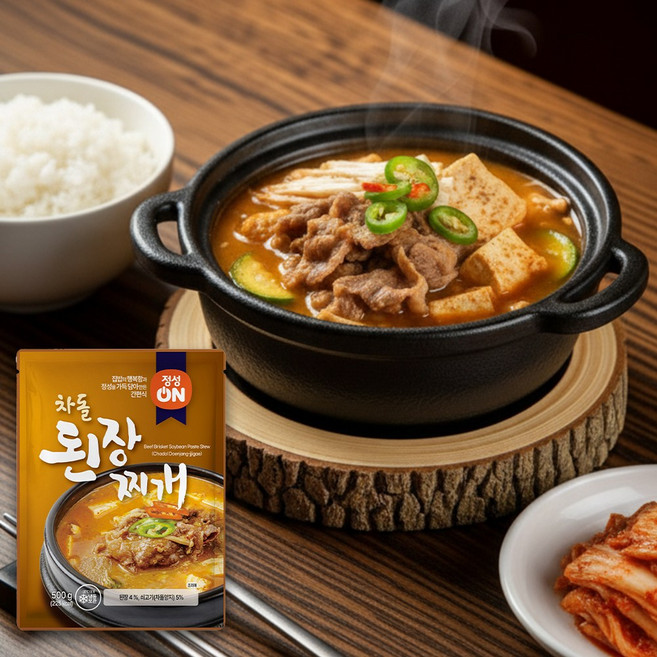 초원식품 정성온 차돌 된장찌개 냉동, 10개, 500g