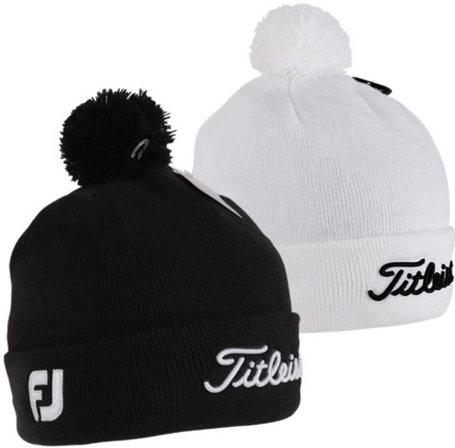 [TITLEIST] 타이틀리스트 투어 폼폼 방한 겨울 비니 골프모자, 챠콜, 1개
