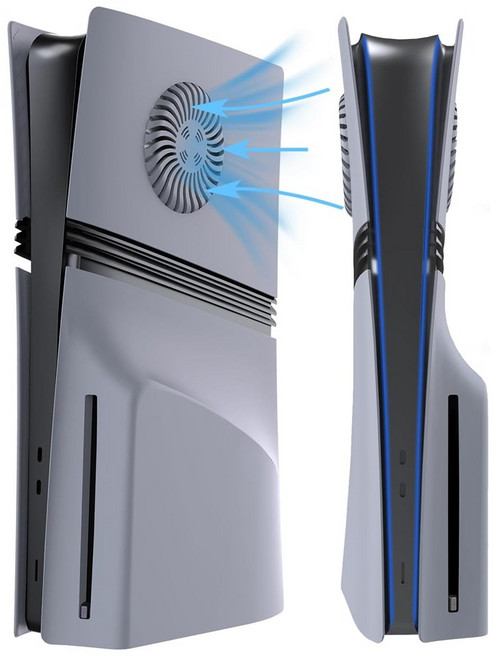 PS5 프로 커버 쉘 케이스 통풍형 플레이트, 1개, 그레이/디스크, PS5프로 통풍형 쉘케이스