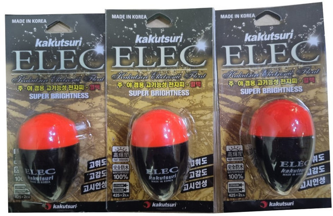 카쿠쯔리 elec 전자찌 3개 감성돔 참돔 벵에돔 야간 선상 갯바위 전자찌 주야겸용찌, 레드블랙5B