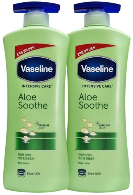 바세린 인텐시브 케어 알로에 수드 로션, 600ml, 2개 - 쿠팡