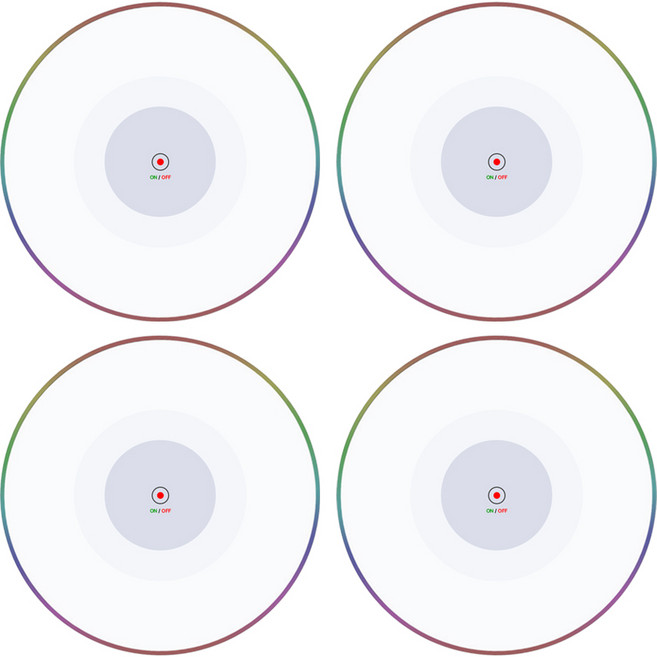 4개 세트 LED 술 잔 받침대 파티 캠핑 용 엘이디 코스터 맥주 컵 티 머그 받침 매트 홀더, R99675I