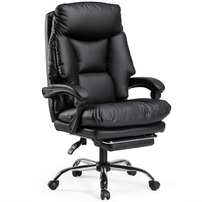 벤트론스 침대형 발받침 중역 사무용 의자, 블랙