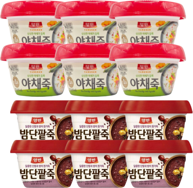 동원 양반 야채죽 287.5g+ 밤단팥죽 285g x 12개