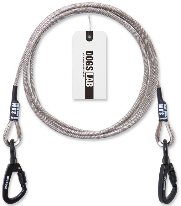 독스랩 강아지 와이어 리드줄 로프 중형견 대형견, 1개, 실버