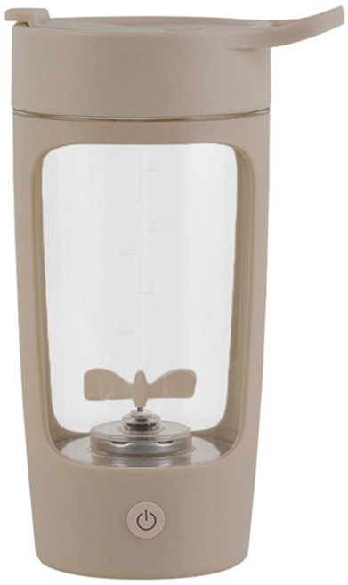 ELEANOR 電動攪拌杯 Tritan材質 Type-C充電 便攜防漏 適用蛋白粉奶昔, 奶茶色, 1, 650ml