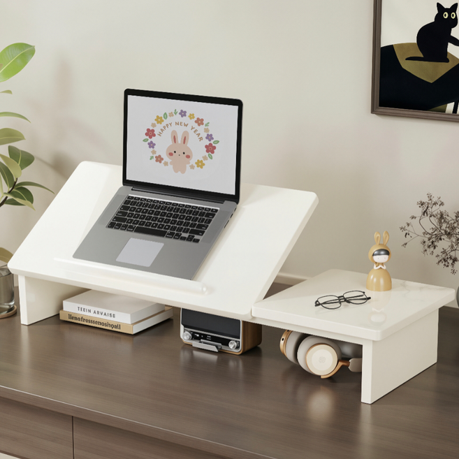 SeekFun 다용도 컴퓨터 받침대 높이 조절 노트북 태블릿 스탠드 거치대, 화이트, 1개