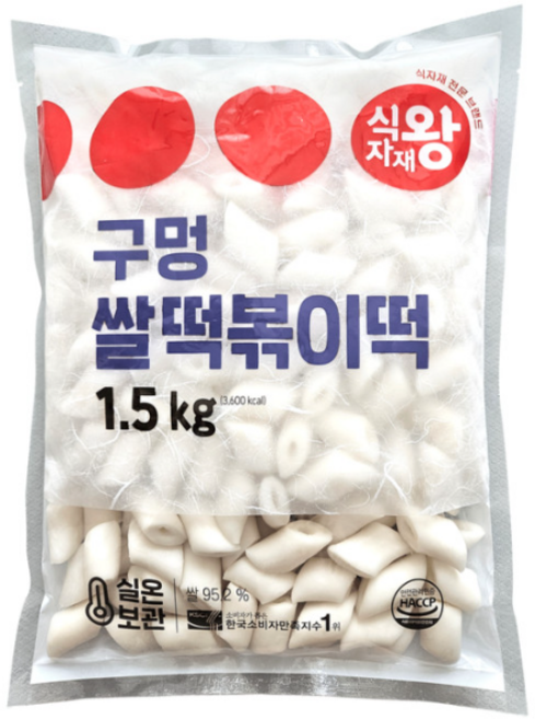 식자재왕 구멍 쌀떡볶이떡, 2개, 1.5kg
