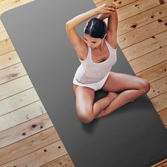 아이워너 NBR 20mm 와이드 요가매트 끈포함, 다크그레이, 1개