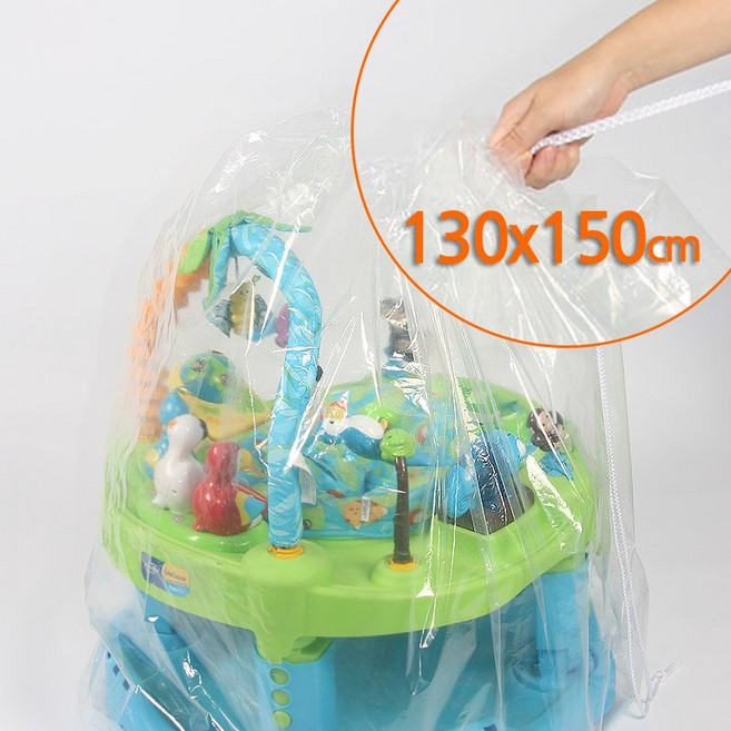 쏘서 장난감 정리 큰비닐봉투 1.3m X 1.5m 끈다리 대형비닐, 투명, 1개
