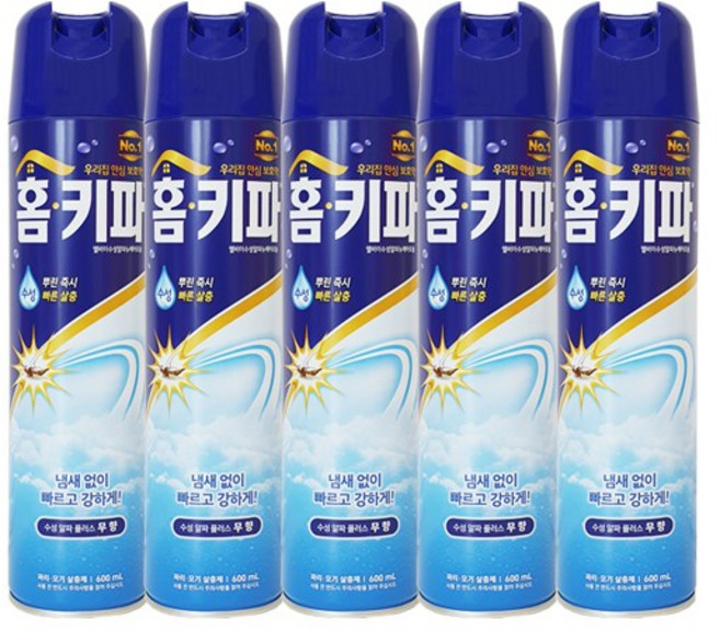 홈키파 수성 무향 에어졸 600ml x5, 5개