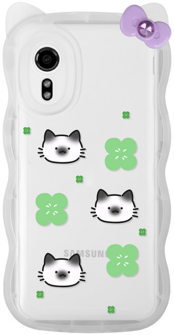 갤럭시X커버 G525 전용 디자인 캣 웨이브 리본파츠 폰케이스