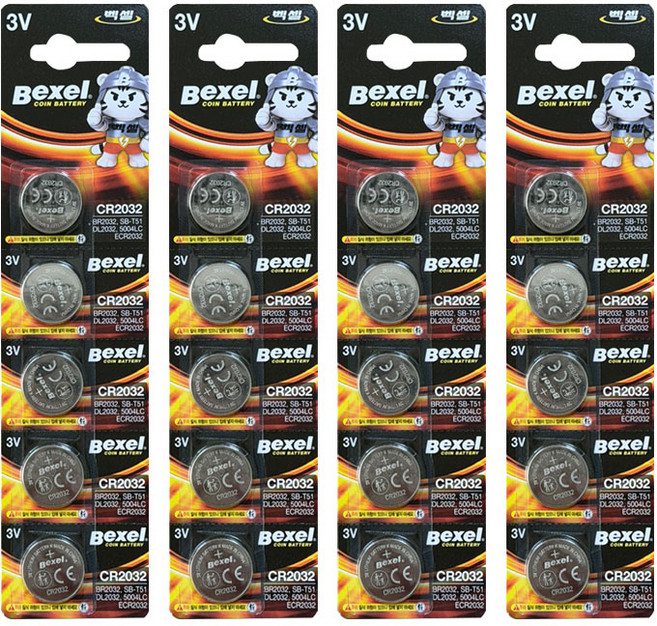 백셀 리튬 코인 건전지 CR2032 5개입, 4개