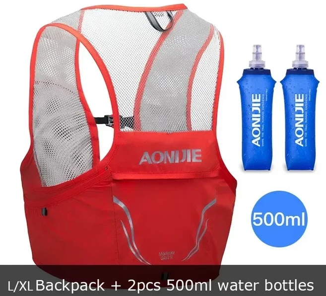 AONIJIE 휴대용 하이드레이션 팩 러닝 배낭 가방 조끼 하네스 하이킹 캠핑 마라톤 레이스 등반용 C932S 2.5