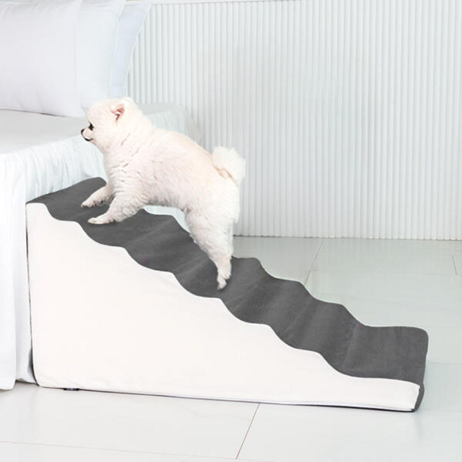 레토 강아지 계단 논슬립 슬라이드 스텝, 그레이, 1개