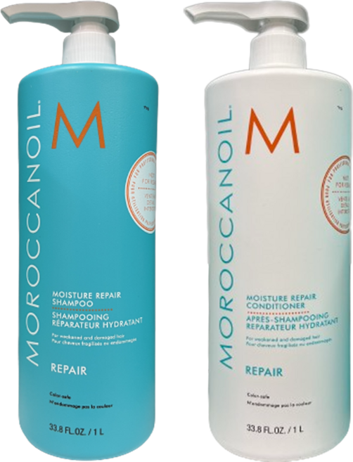 모로칸오일 모이스처 리페어 샴푸 + 컨디셔너 1000ml 세트, 1L, 1개