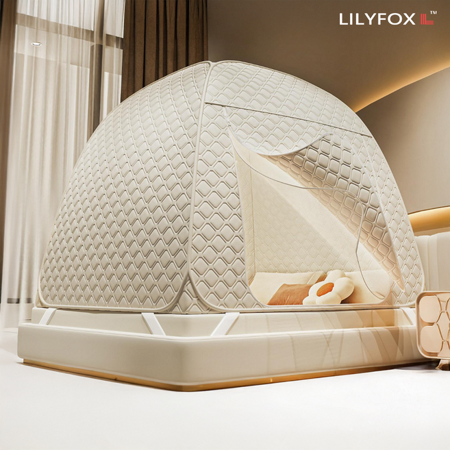 난방수면돔 방한 실내 수면텐트 방풍 보온 침대 두꺼운 겨울 원터치