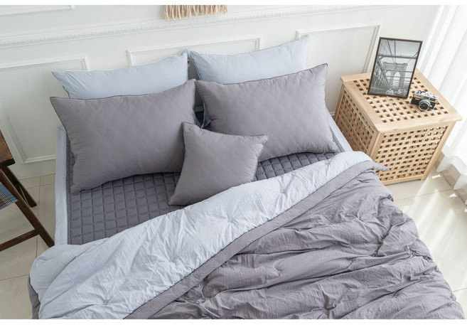 침대패드 아우라M2 알러지케어 그레이Q 침구세트 Q사이즈 초극세사 방지, 그레이