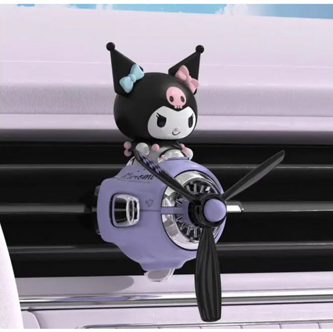 산리오 헬로키티 쿠로미 캐릭터 선풍기 프로펠러 차량용 송풍구 방향제 2세대 디퓨저 새차선물, 1개