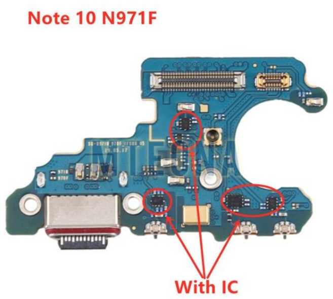 삼성 갤럭시 노트 10 라이트 N970F/U N770F + N976B/N/V USB 충전기 포트 잭 독 커넥터 충전 보드 플렉스 케이블