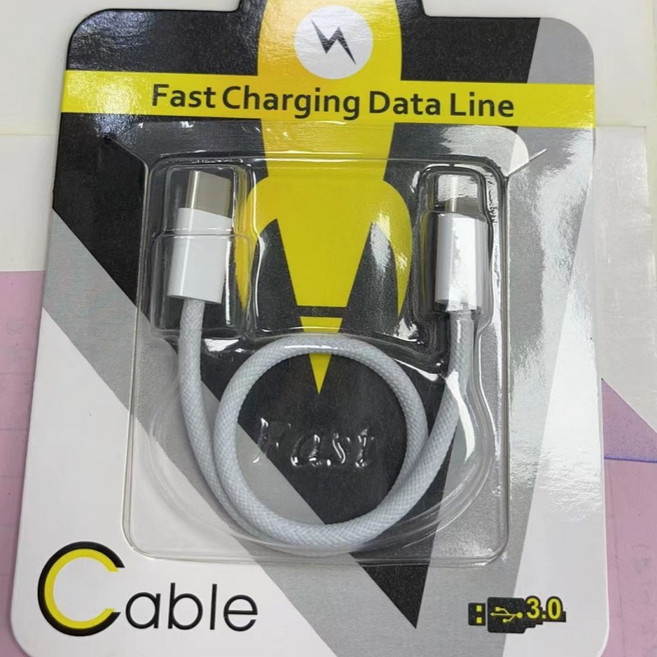 Leen 高品質 USB Type-C 6A 編織快充線 適用於 iPhone 17/16/15 Pro Max 和 iPad 編織線-PD雙Type-C-灰色, 編織線25公分-PD雙Type-C-灰色,i15/i16/i17/ipad系列共用, 1個, 25cm
