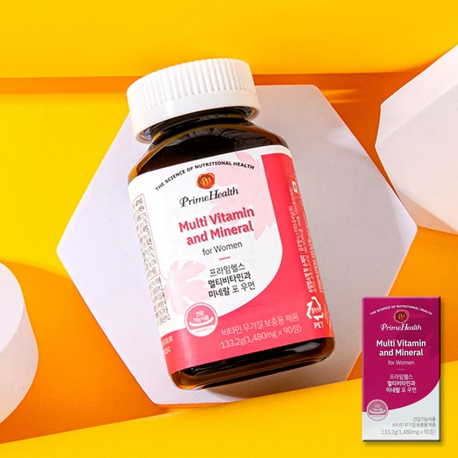 프라임헬스 멀티비타민과 미네랄 포 우먼 3개월분, 90정, 1개 - 쿠팡