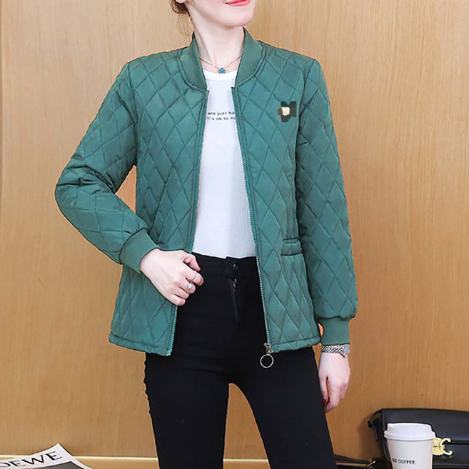 여성 가을 겨울 퀼팅 스탠드넥 야구패딩 쇼트핏 집업 점퍼