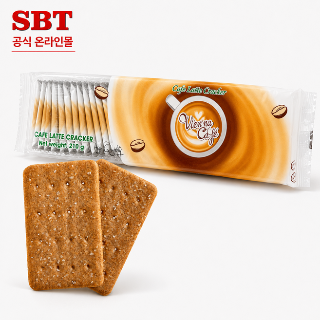 비엔나카페 카페라떼크래커 개별포장 간식 대용량과자 사무실간식, 1개, 210g