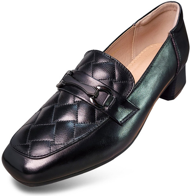 마마슈 여성 가죽 구두 로퍼 퀼팅 오피스 회사원 A47L