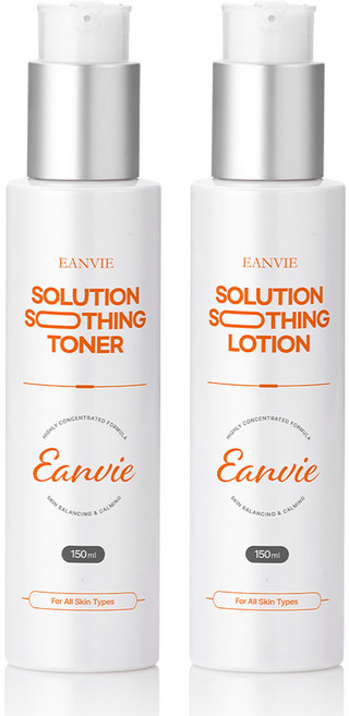 EANVIE 엔비 솔루션 스킨 로션 세트 150mlX2 /민감성피부 유수분밸런스조절 더마화장품 가벼운 사용감 여름용 스킨로션, 1세트