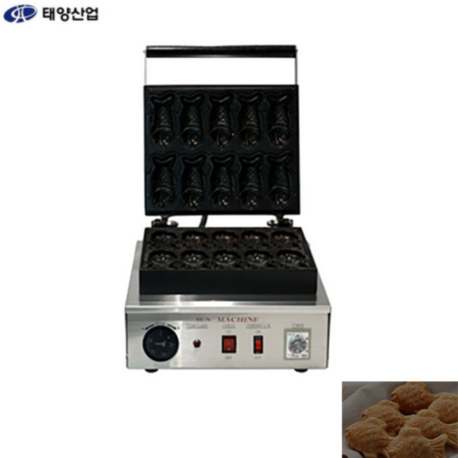 태양산업 업소용 전기식 붕어빵기계 붕어빵 메이커 장사, 타이야끼 참붕어빵10P