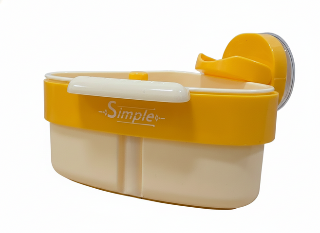 쿠위시 싱크대 음식물 거름망 흡착식 음식물 거치대 고급망사수세미 2장 증정, 엘로우, 1개