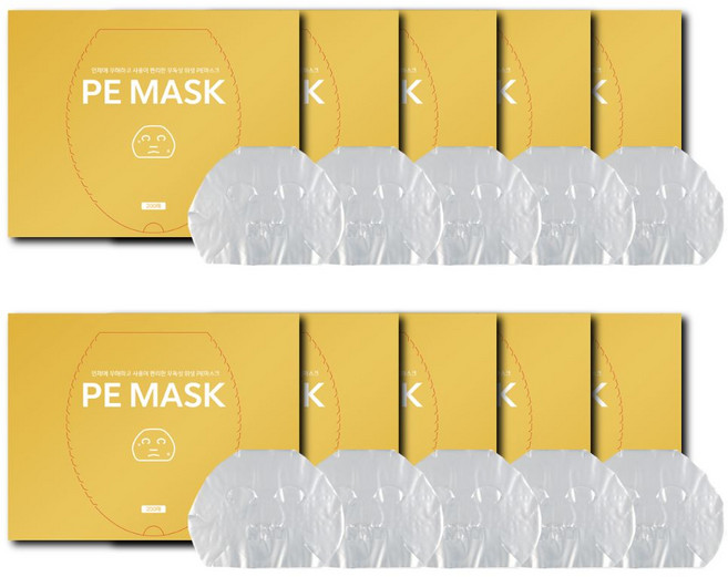 비닐마스크 일회용 PE마스크 랩 얼굴팩 피부과납품, 200매(10개)